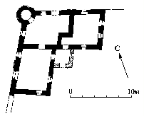 Северная башня с баней и прачечной. План